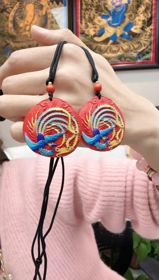 【闪购商品】玛瑙/玉髓项链未镶嵌砂砂凤凰双面项链