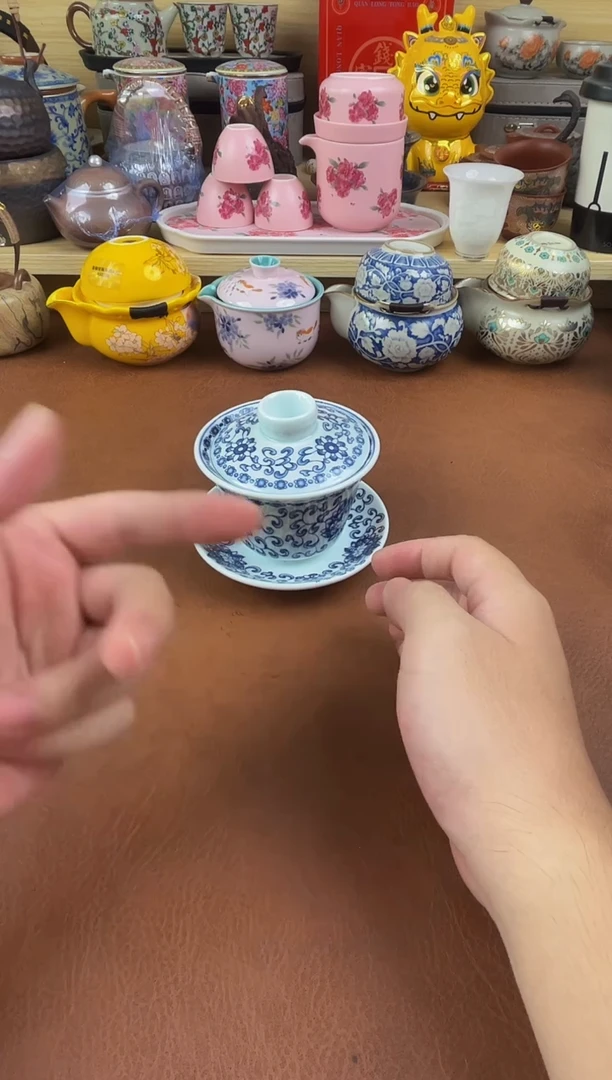 陶瓷茶具摆件旅行套组