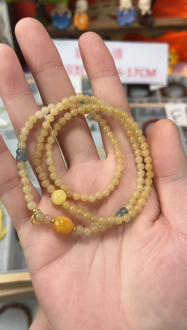 【闪购商品】和田玉（糖玉）手串未镶嵌三圈QF-C19（多样性发一）