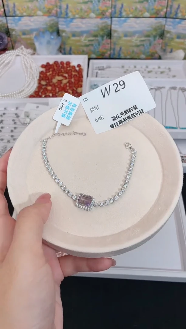 银S925镶嵌手链水晶多样性发一W29