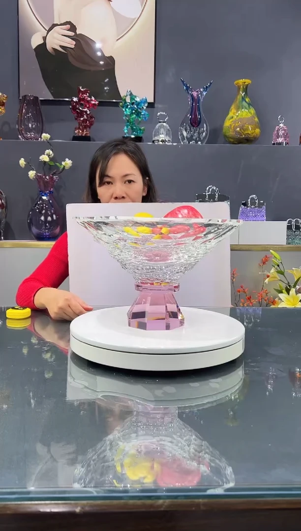 手工艺品琉璃    水晶琉璃果碗1个