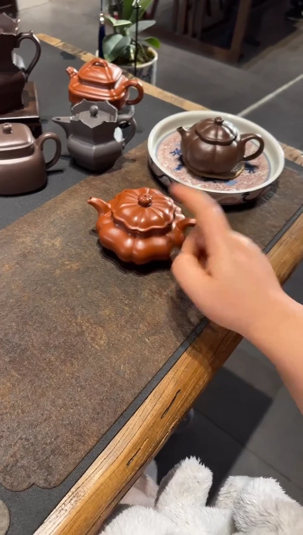 【闪购商品】紫砂茶壶葵仿古 朱泥