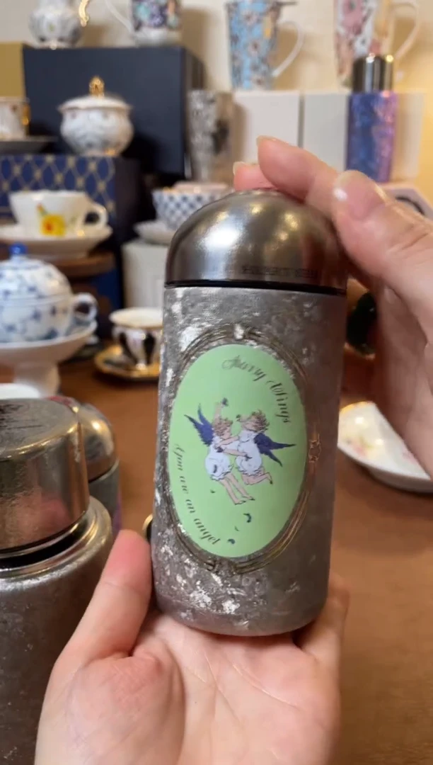 高端礼品海洋之心钛保温杯-雪花银200ml