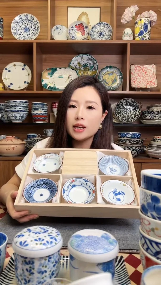 瓷片染錦絵変り　小付 5只礼盒装