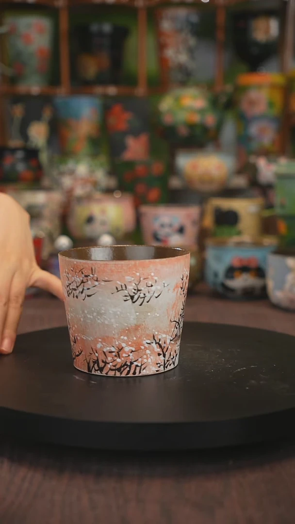 紫砂油画手绘釉下彩