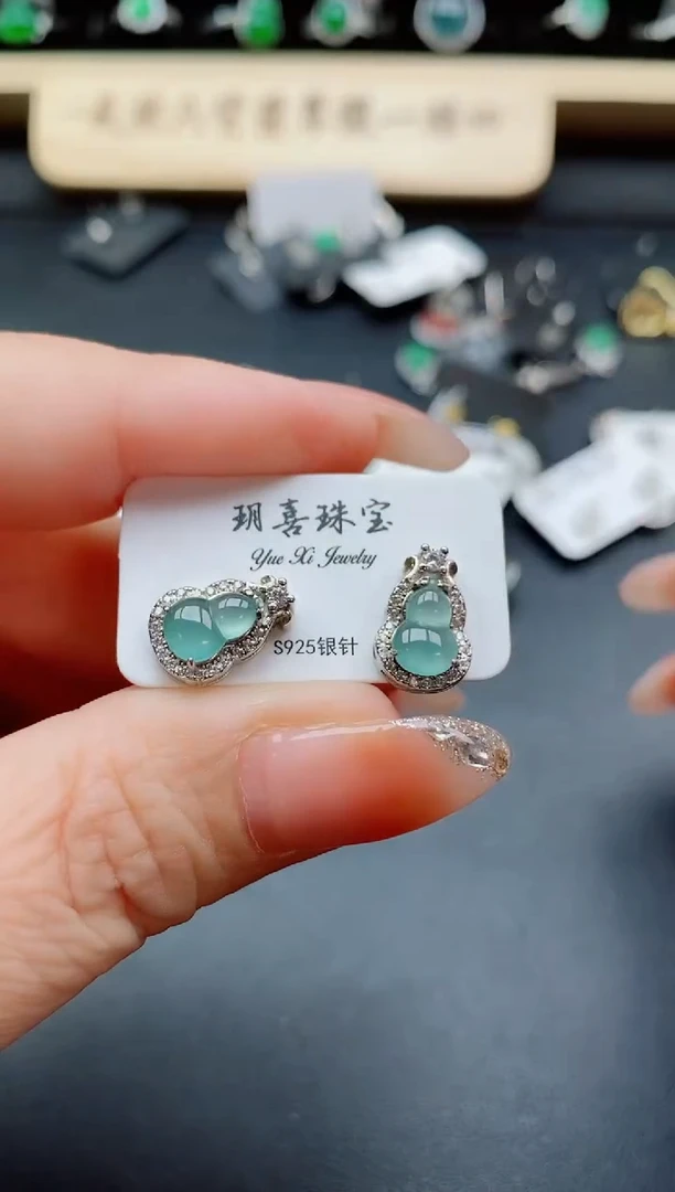 银S925镶嵌戒指翡翠1