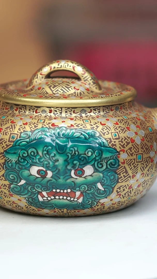 【闪购商品】紫砂茶壶五堂 万花小青狮