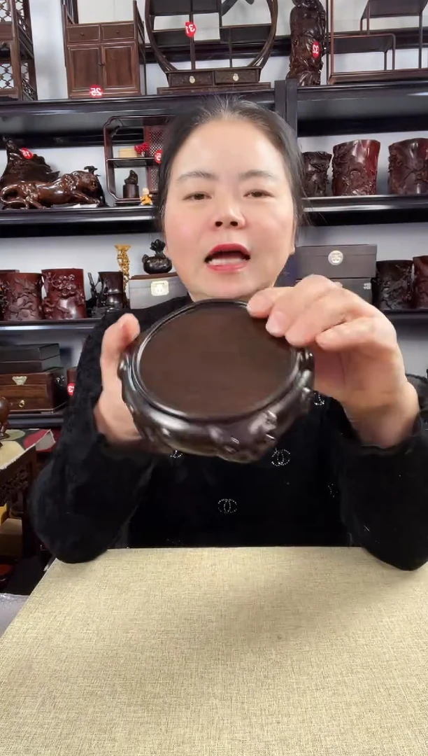 木羊头底座老李红木工艺品