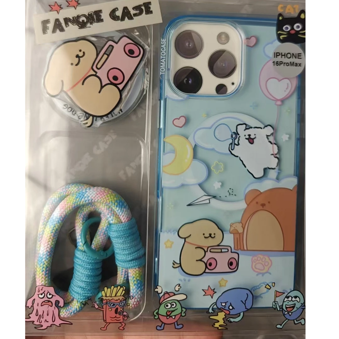 氧气狗三件套 特价福利支架 挂绳手机壳