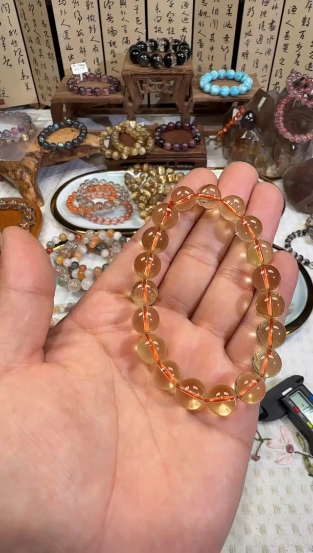 未镶嵌手串水晶SJ-64黄水晶 天然水晶 默认微瑕