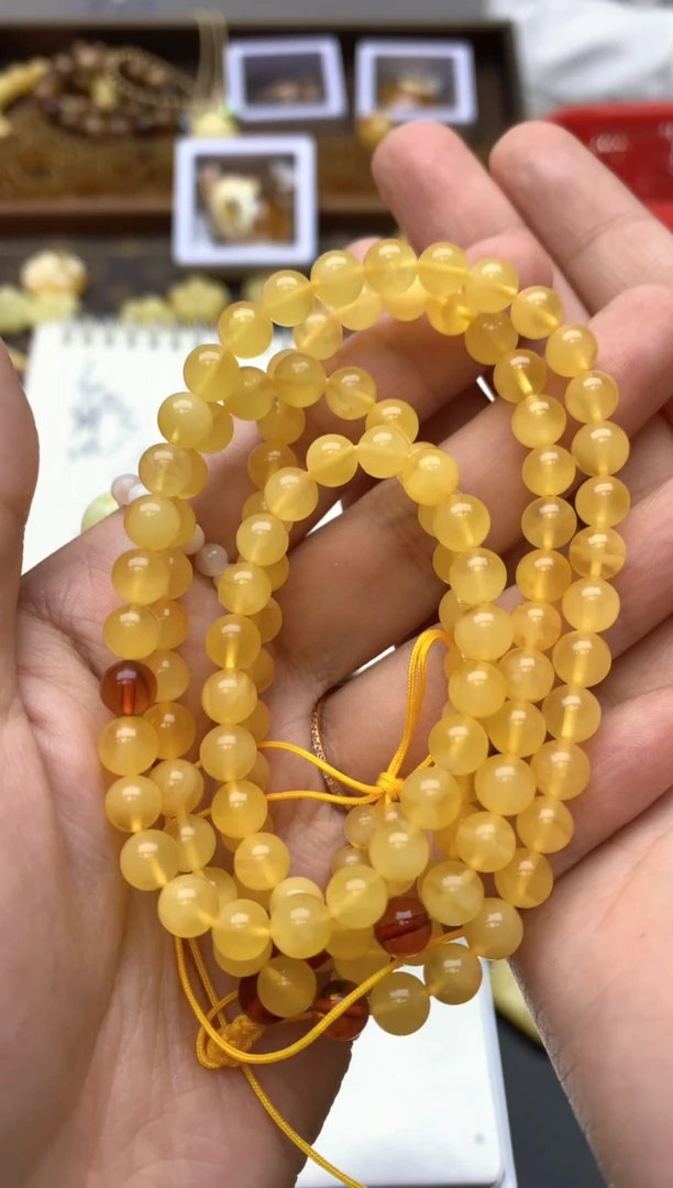 【闪购商品】琥珀珠宝奇石未镶嵌003琥珀蜜蜡花粉有纹小坑介意勿拍