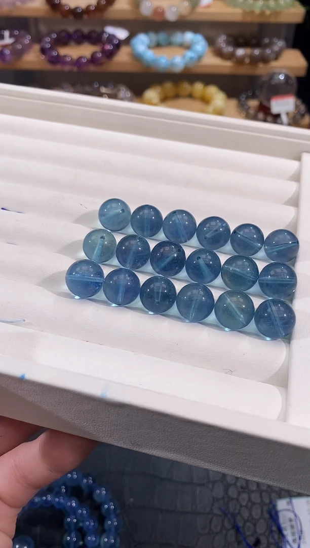 水晶手链未镶嵌魔鬼海蓝宝11+多样性发一