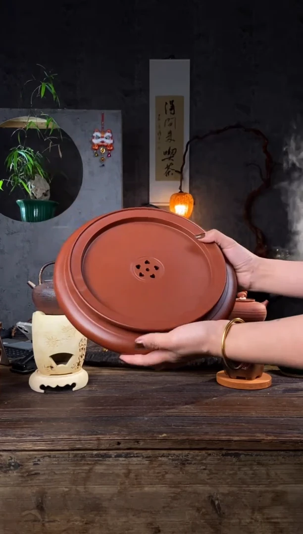 【闪购商品】全手工原矿潮州10寸朱泥分体壶承