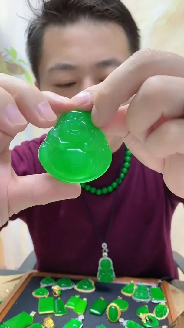 吊坠(赠链)14K金镶嵌翡翠翡翠吊坠