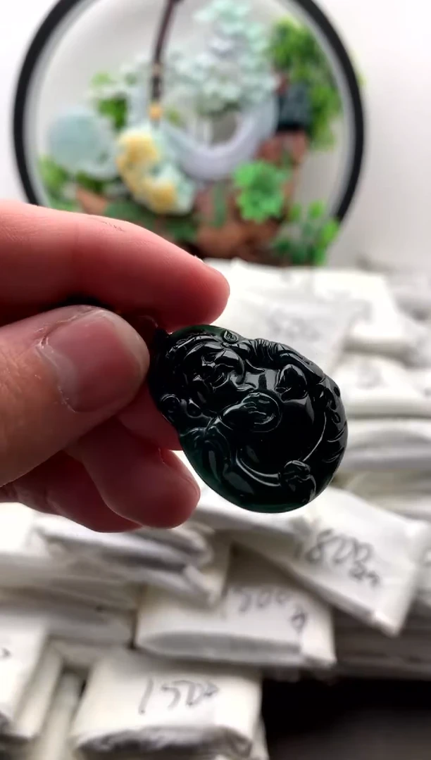 【闪购商品】翡翠颈饰未镶嵌小财神1【品质一般能接受再拍】