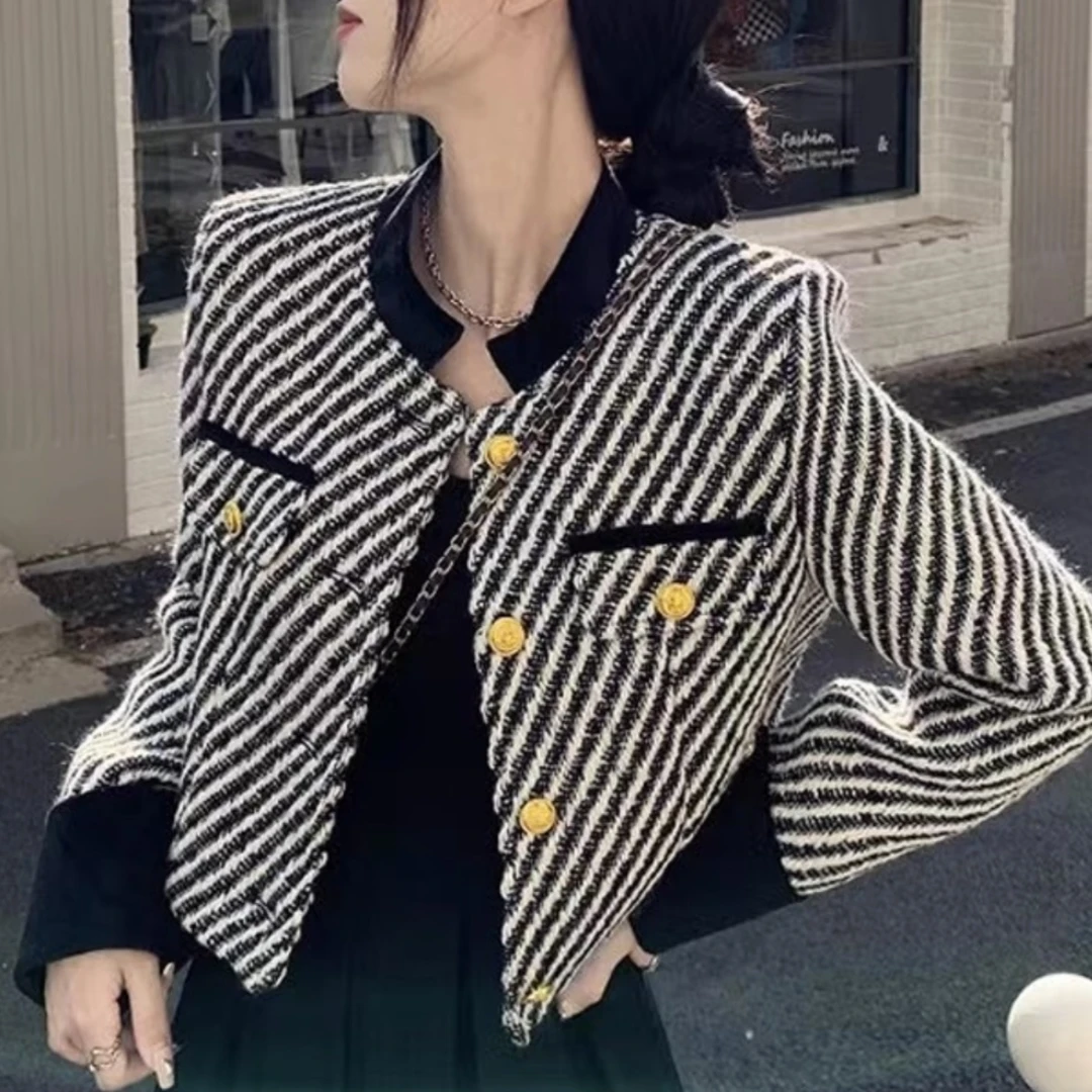 SAITPATID法式小香风外套女装新款爆款秋冬季小个子短款长袖上衣