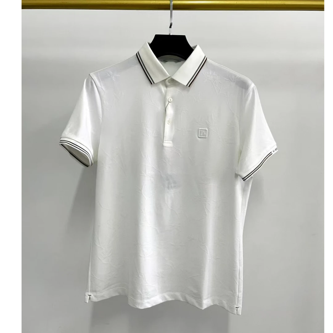 dt710男士夏季白色提花POLO衫
