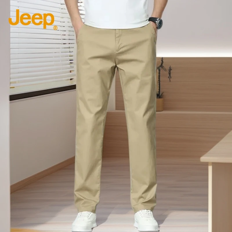 JEEP/吉普春夏薄款高端美式工装休闲男士宽松直筒长裤