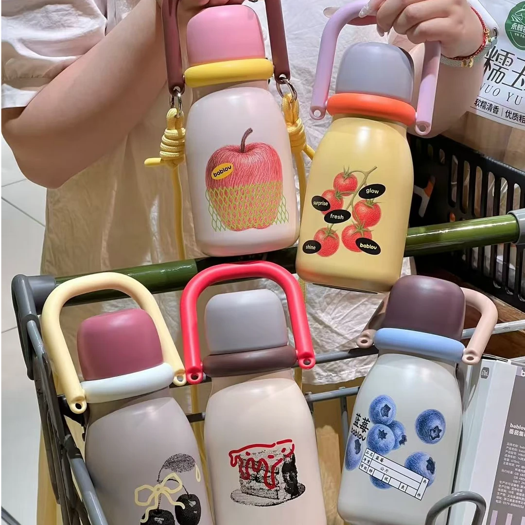 bablov保温杯冰镇保冷可爱便携创意316高颜值网红一盖双饮保温杯