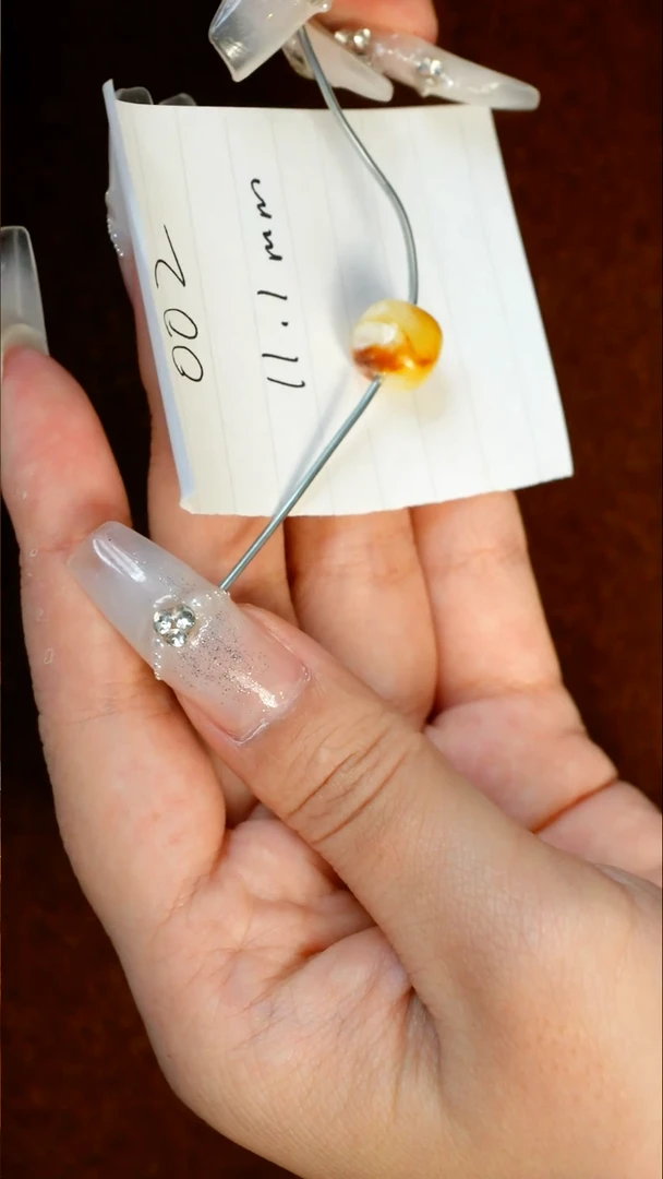 未镶嵌蜜蜡珠宝奇石沁色单珠11mm 002
