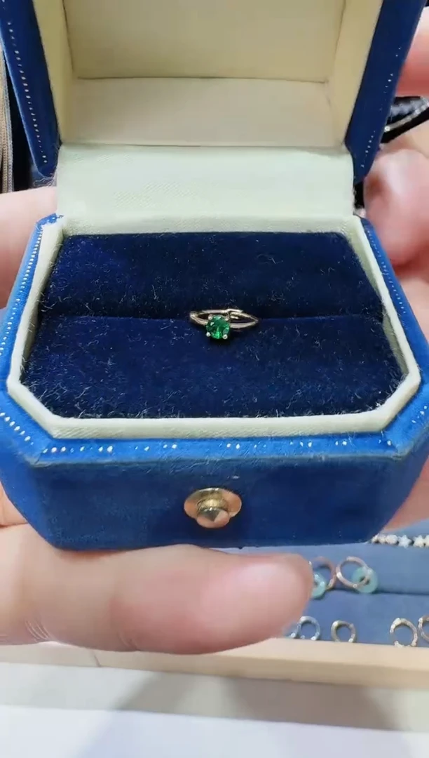 石榴石（沙弗莱）耳圈单只18K金镶嵌单只耳圈