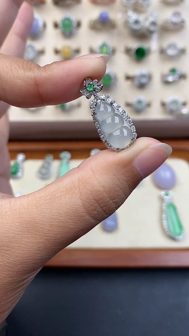 银S925镶嵌定制翡翠4665645