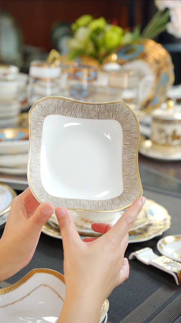 瓷片6寸方形沙拉碗2个 福利款