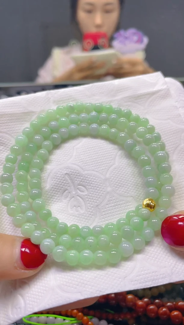 颈饰未镶嵌翡翠6MM/X/翡翠A货，一件也是批发价