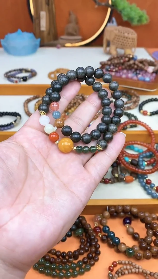 【闪购商品】檀香木手串未镶嵌双圈香香 和田 南红手串