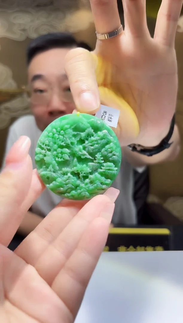 未镶嵌定制翡翠13/0905/C/发其一件/山水