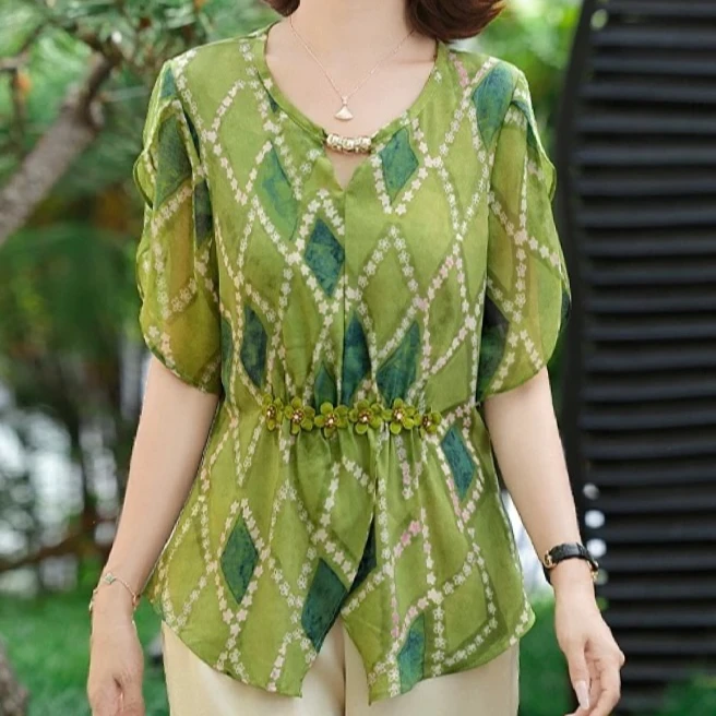 【衣雅严选】8163-1884#新款重磅桑博丝气质显瘦高定浮雕花上衣