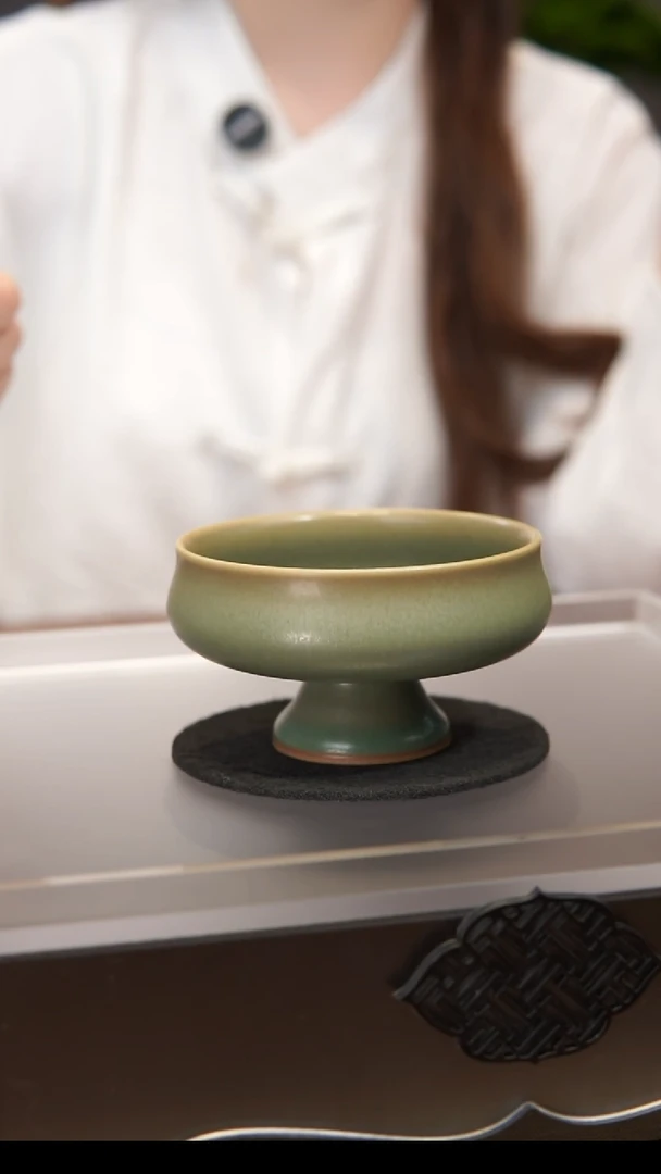 杯高足普洱杯  汝州原产地  原矿老釉