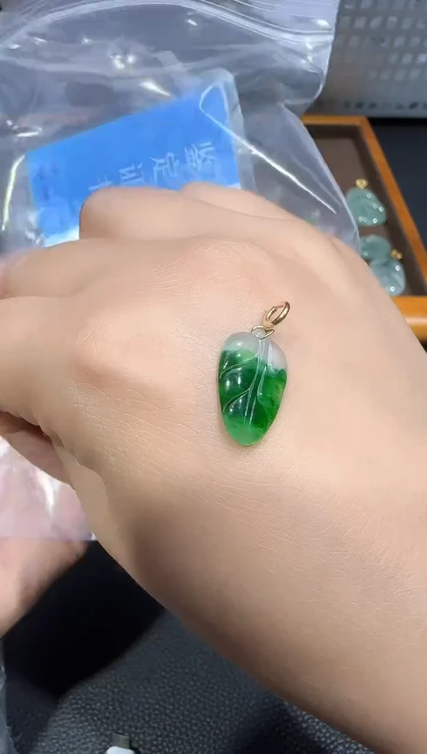 翡翠18K金镶嵌颈饰250529197