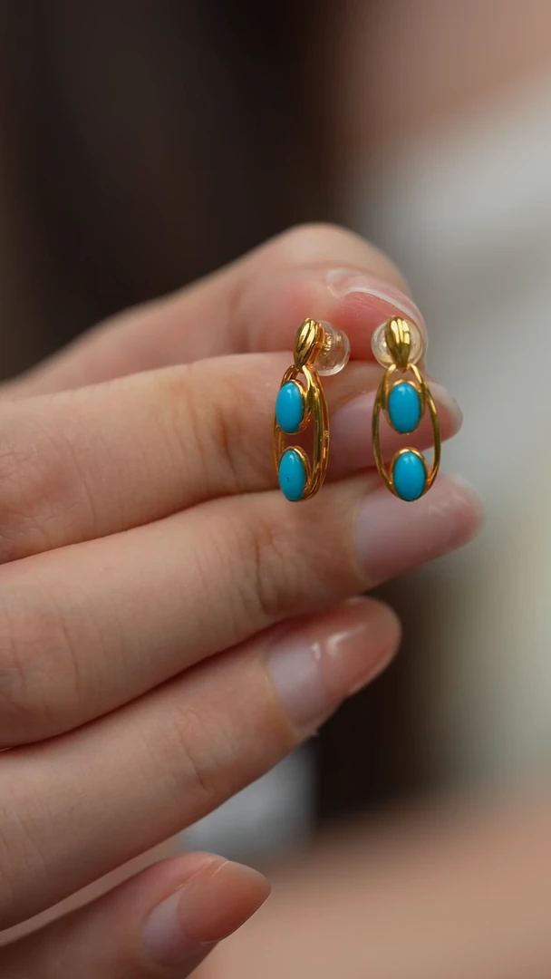 未镶嵌绿松石Y08（多样性发一件）耳钉