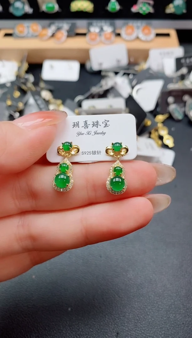 银S925镶嵌戒指翡翠1
