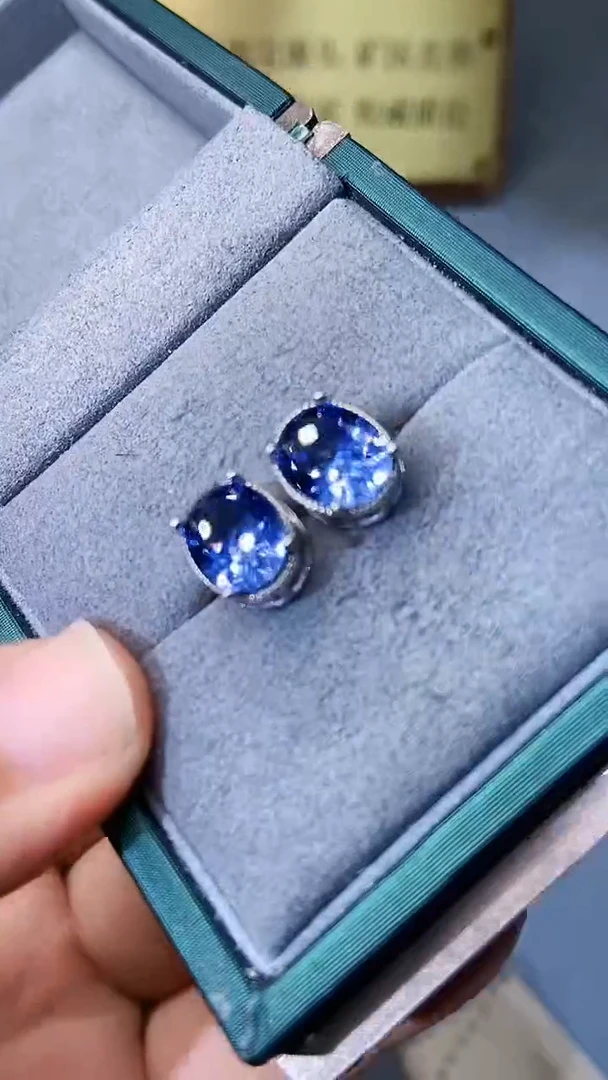 【闪购商品】蓝宝石耳饰银S925镶嵌354