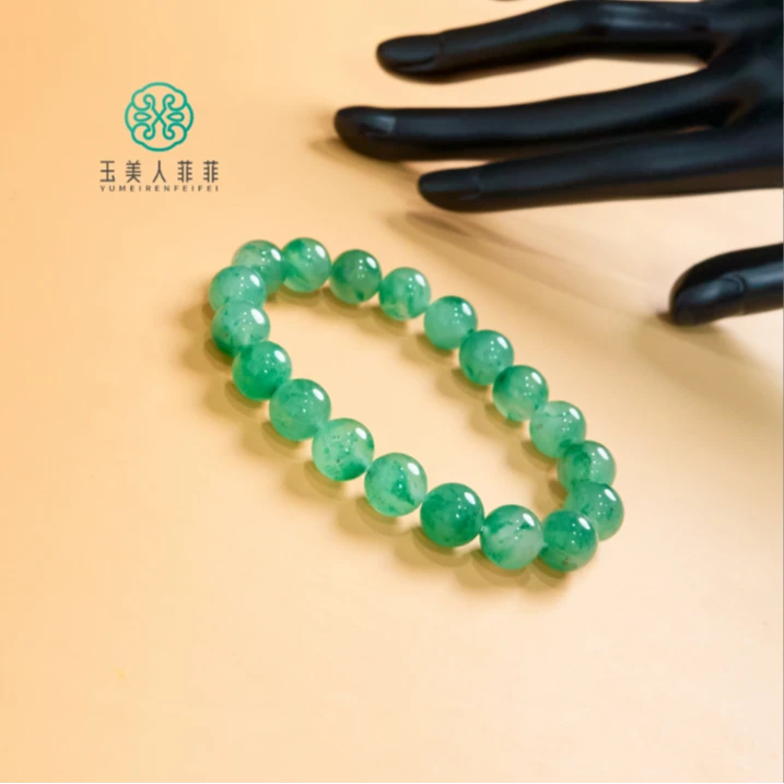 石惑珠宝+独龙玉单圈圆珠手串10mm-多样性发一
