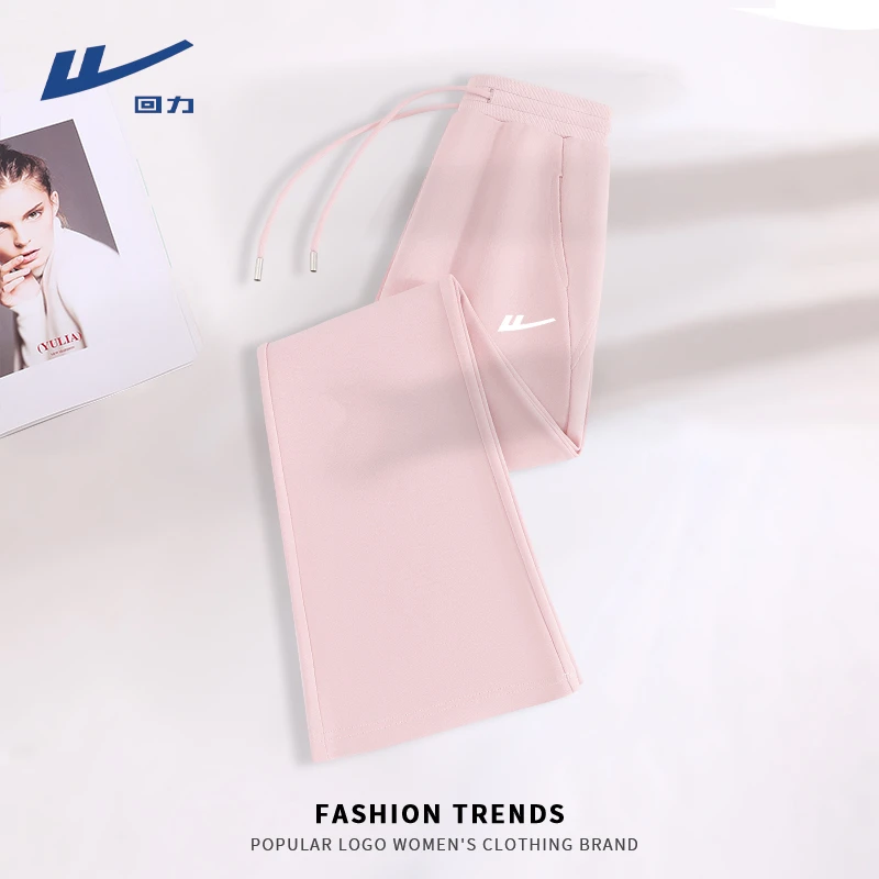 Warrior/回力辣妹美式微喇裤女秋季2025新款休闲宽松运动喇叭裤子