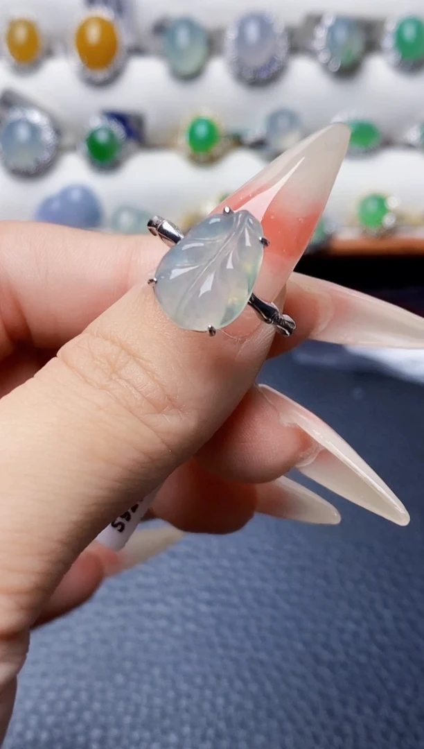 银S925镶嵌戒指翡翠0680