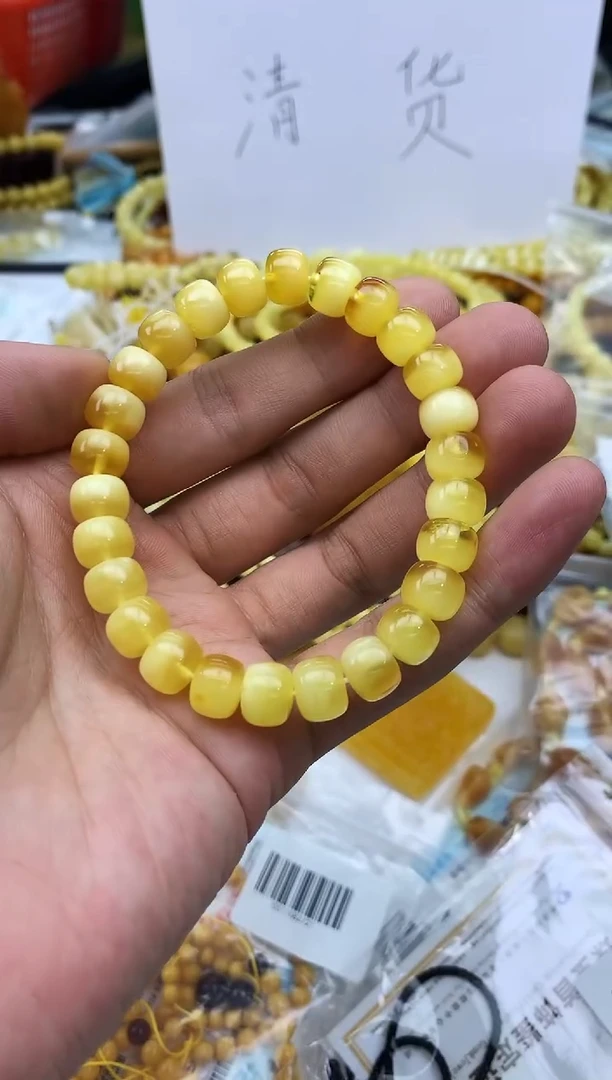 裸石蜜蜡未镶嵌手串卡9