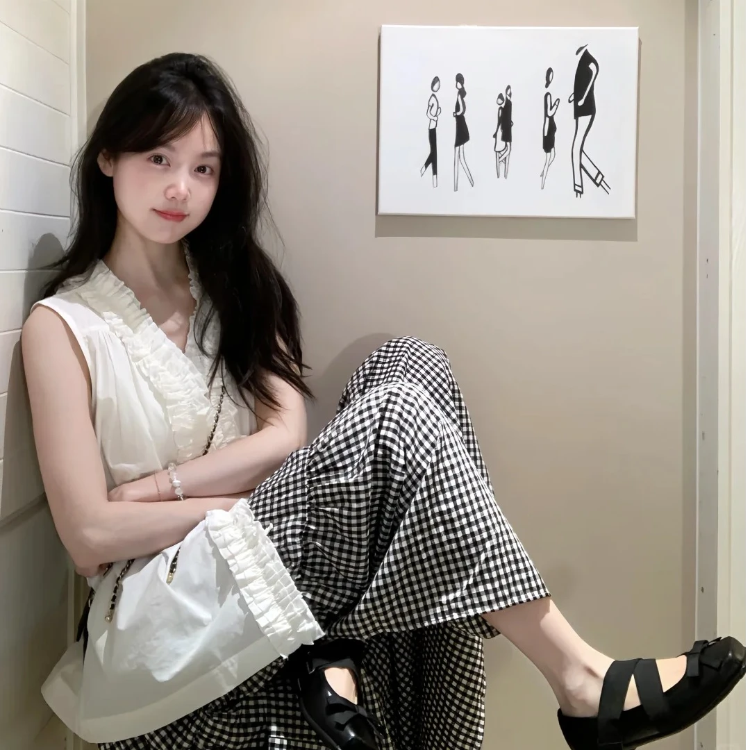 2025夏季新款时尚套装气质显瘦无袖上衣洋气休闲百搭宽松半身裙女