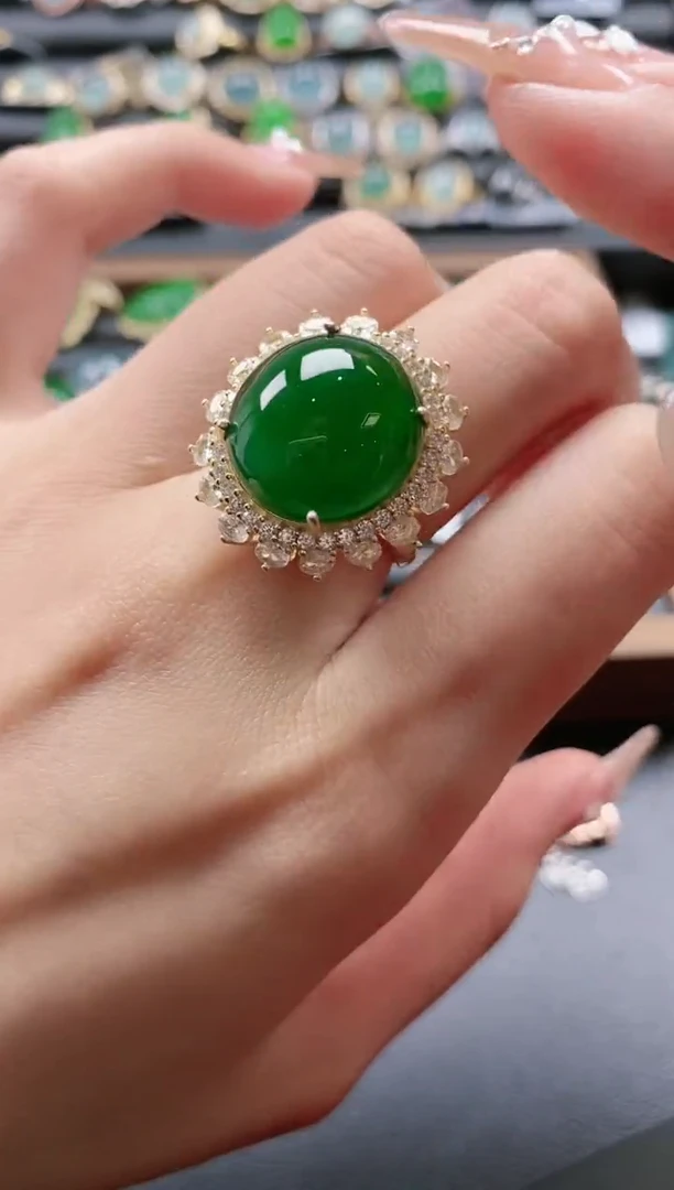 【闪购商品】翡翠戒指银S925镶嵌5151151