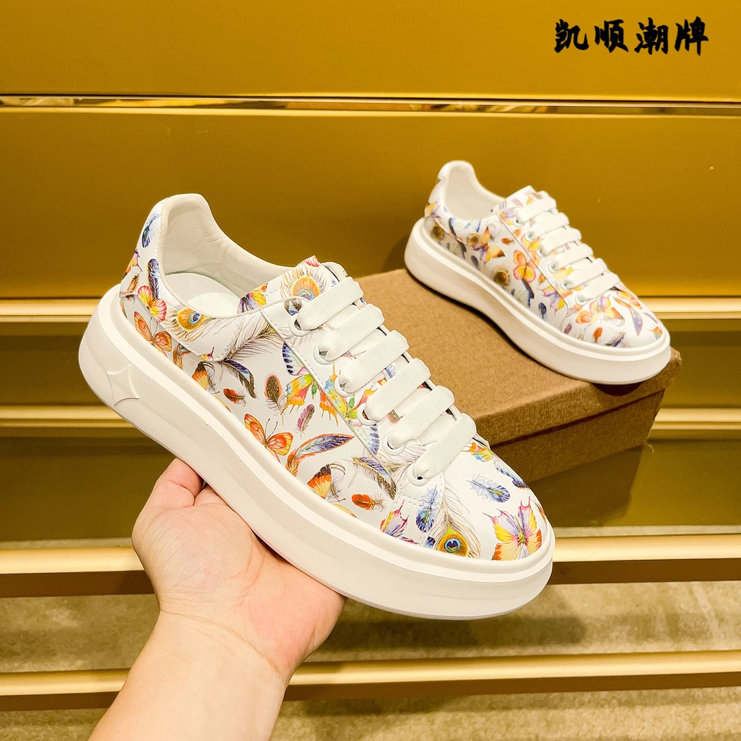 干净感痞帅男鞋厚底拼色鞋子系带运动休闲板鞋透气痞帅极简风