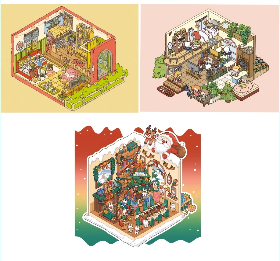 允诺2.5d立体造景贴纸1.0系列微缩场景贴，休闲解压，趣味益智