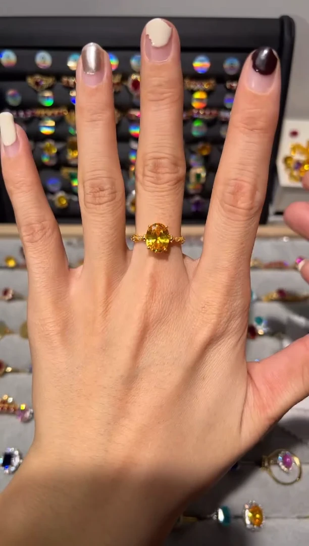 【闪购商品】黄晶戒指银S925镶嵌00000