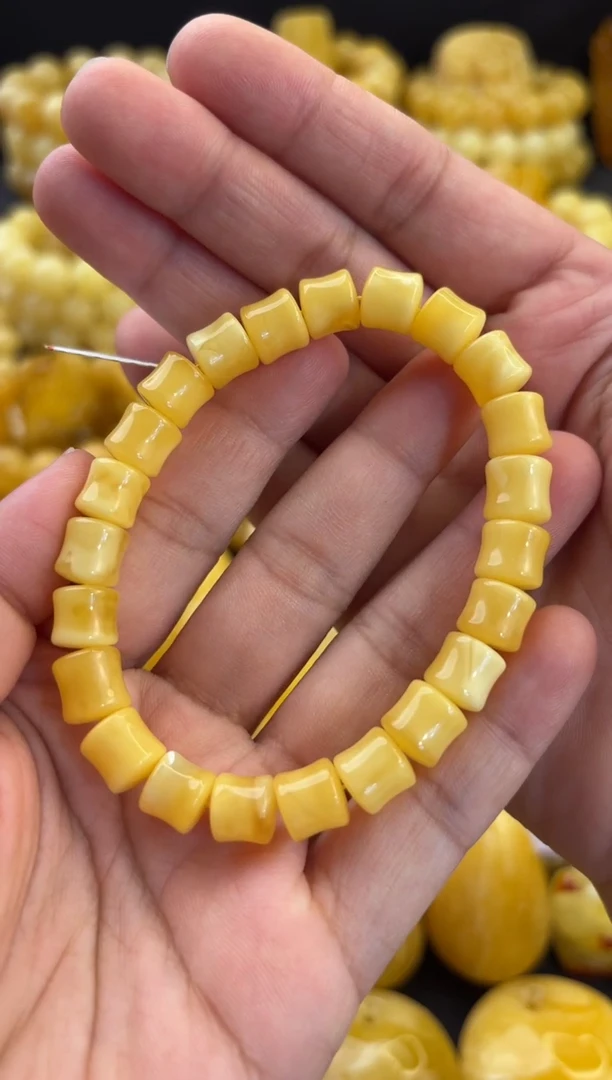 手串蜜蜡未镶嵌8+俄料满蜡节节高