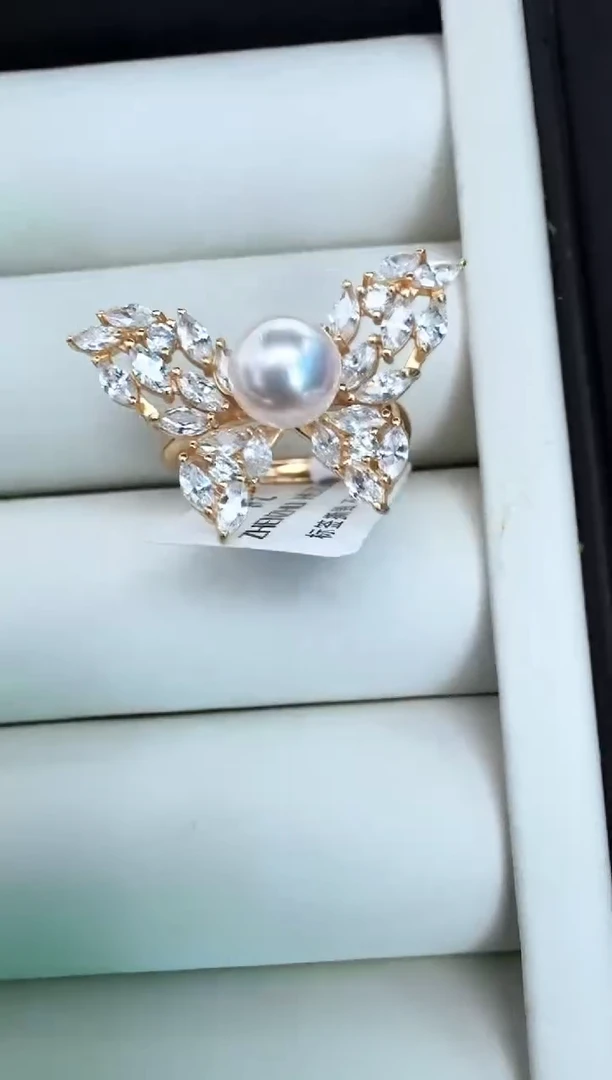 【闪购商品】海水珍珠戒指银S925镶嵌戒指