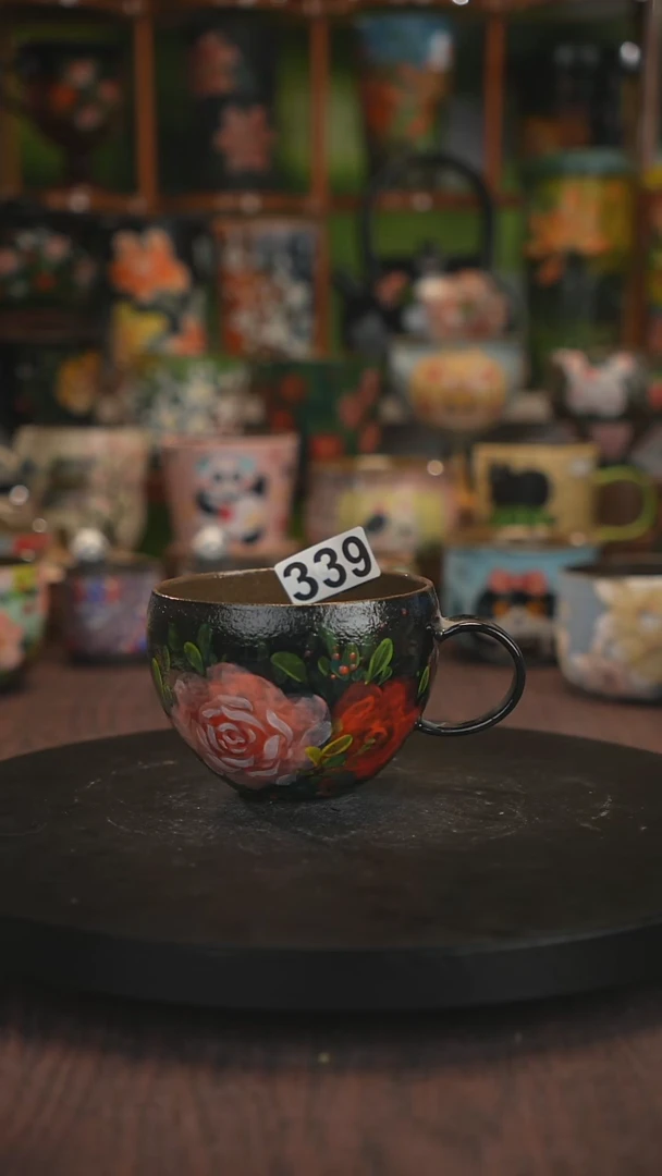 紫砂油画手绘釉下彩339