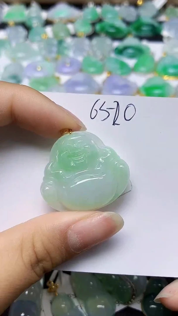 翡翠18K金镶嵌颈饰 天然缅甸翡翠A货