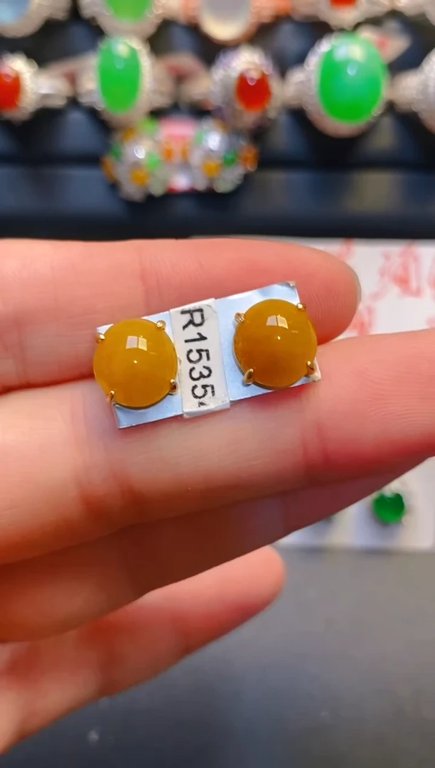 银S925镶嵌戒指翡翠天然